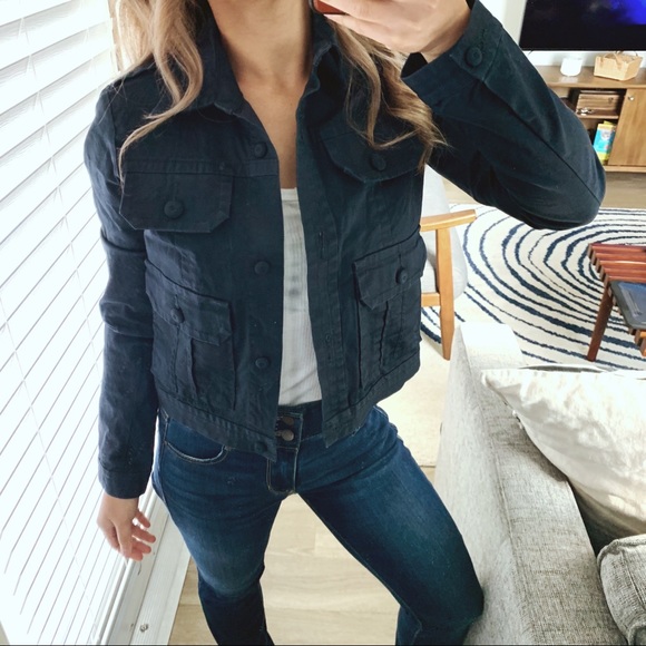 Joe's Jeans Jackets & Blazers - Joe’s Cropped Utility Jacket Navy Blue Size Small